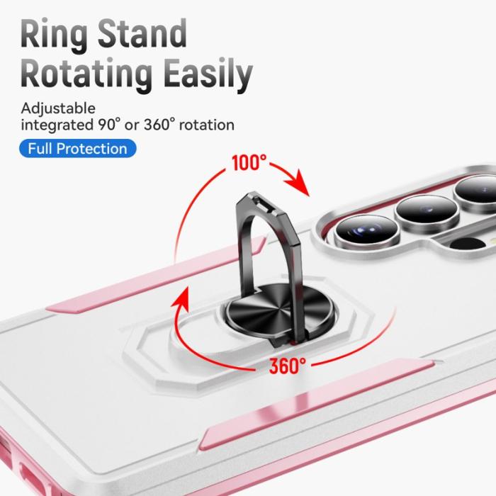 OEM - Mobilskal för Samsung Galaxy S26 Ultra Militärklass Ring Kickstand Plast - Vit