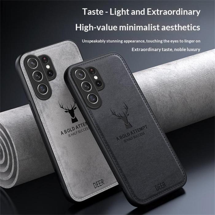 OEM - Mobilskal för Samsung Galaxy S26 Ultra Mönster Kläde PU + PC + TPU - Svart