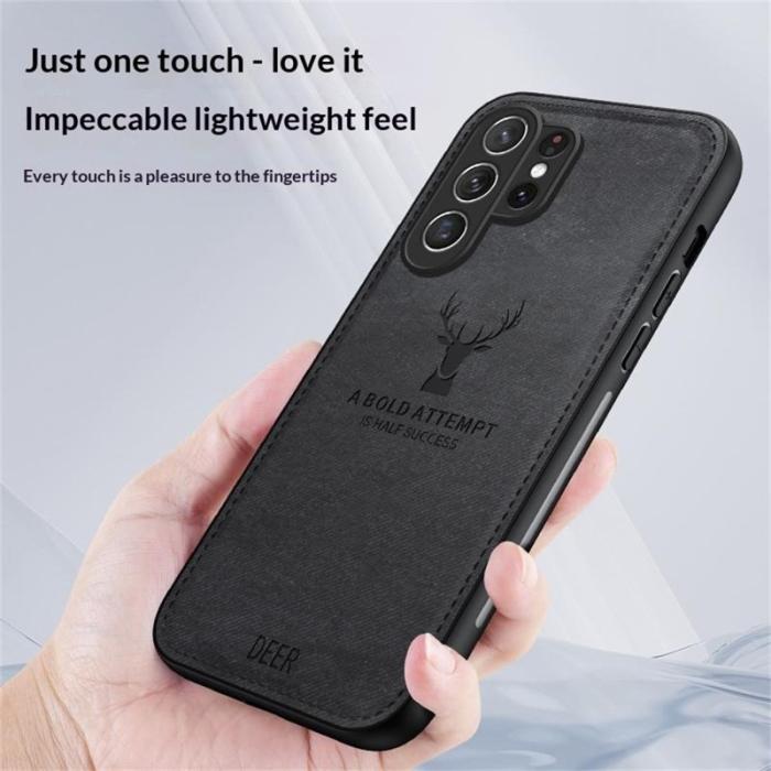 OEM - Mobilskal för Samsung Galaxy S26 Ultra Mönster Kläde PU + PC + TPU - Svart