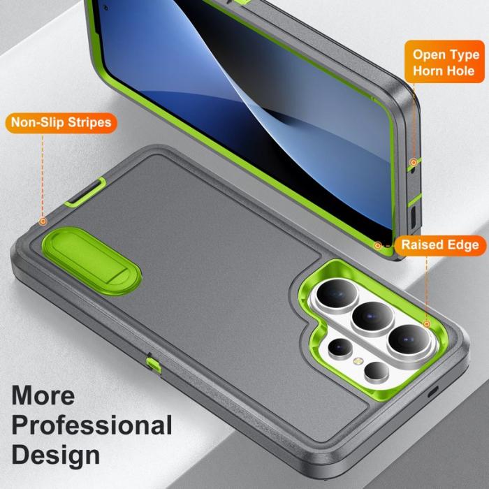 OEM - Mobilskal för Samsung Galaxy S26 Ultra PC + Silikon Anti-Drop Kickstand - Grå