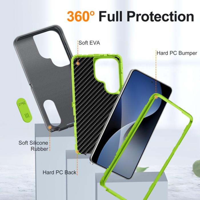 OEM - Mobilskal för Samsung Galaxy S26 Ultra PC + Silikon Anti-Drop Kickstand - Grå