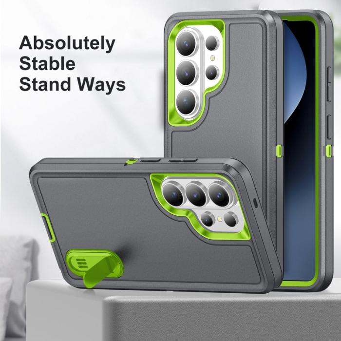 OEM - Mobilskal för Samsung Galaxy S26 Ultra PC + Silikon Anti-Drop Kickstand - Grå