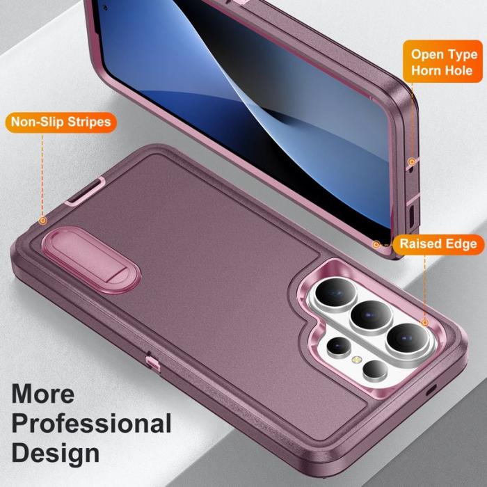 OEM - Mobilskal för Samsung Galaxy S26 Ultra PC + Silikon Anti-Drop Kickstand - Lila