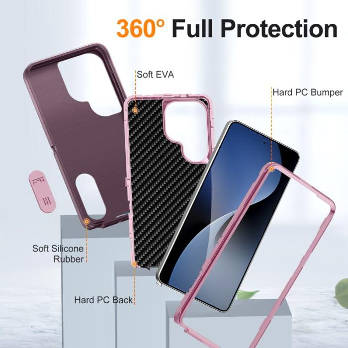 OEM - Mobilskal för Samsung Galaxy S26 Ultra PC + Silikon Anti-Drop Kickstand - Lila