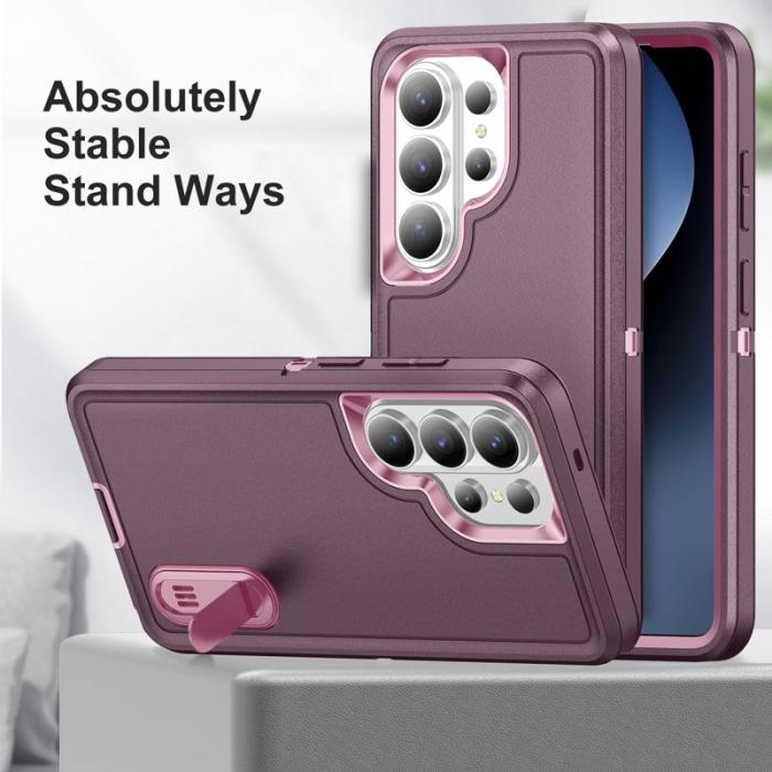 OEM - Mobilskal för Samsung Galaxy S26 Ultra PC + Silikon Anti-Drop Kickstand - Lila