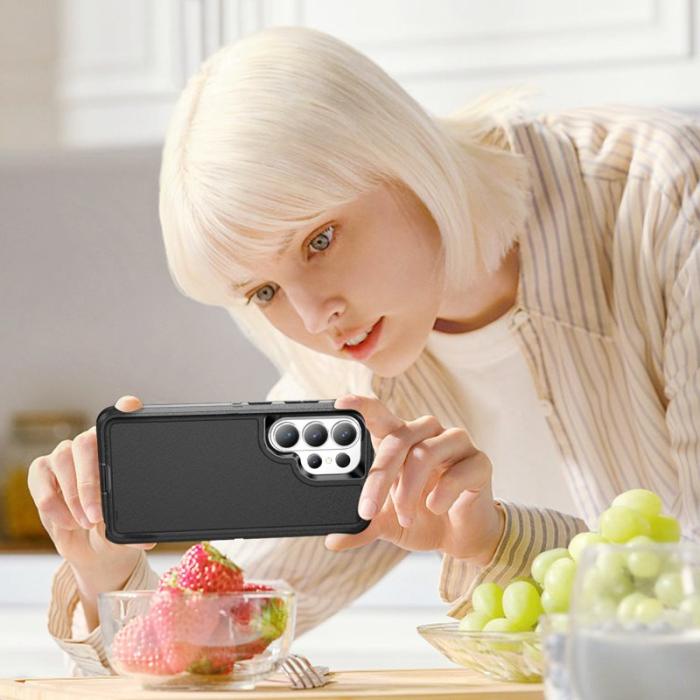 OEM - Mobilskal för Samsung Galaxy S26 Ultra PC + Silikon Drop Skydd - Svart