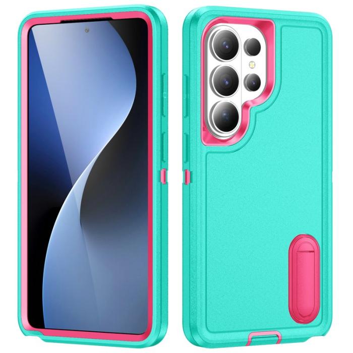 OEM - Mobilskal för Samsung Galaxy S26 Ultra PC + Silikon Kickstand - Cyan