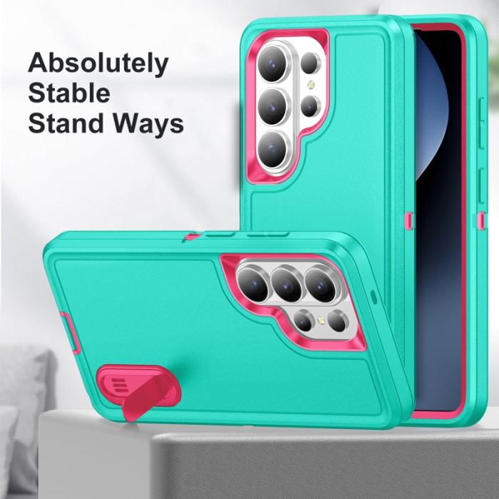 OEM - Mobilskal för Samsung Galaxy S26 Ultra PC + Silikon Kickstand - Cyan