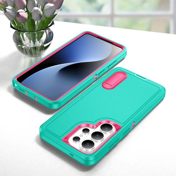 OEM - Mobilskal för Samsung Galaxy S26 Ultra PC + Silikon Kickstand - Cyan