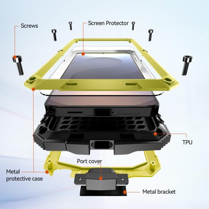 R-JUST - R-JUST Mobilskal för Samsung Galaxy S26 Ultra PC + Silikon Kickstand - Gul