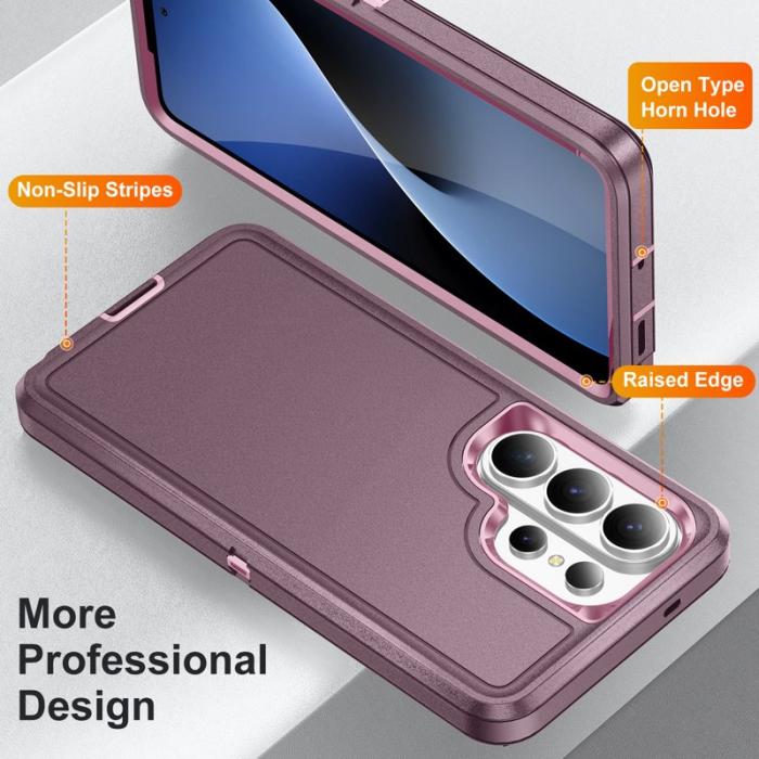 OEM - Mobilskal för Samsung Galaxy S26 Ultra PC + Silikon - Lila + Rosa