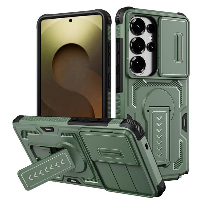 WANLONFENG - WANLONFENG Mobilskal för Samsung Galaxy S26 Ultra PC + TPU Kickstand - Grön