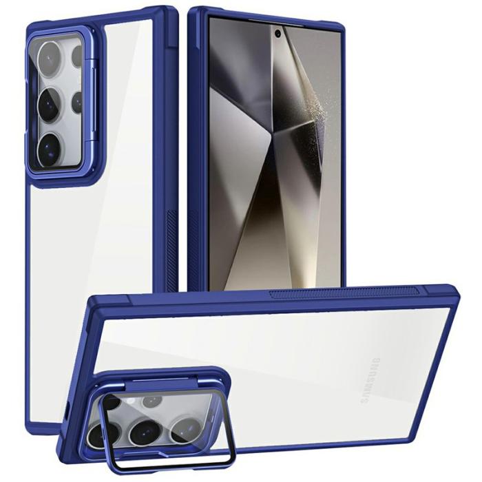 OEM - Mobilskal för Samsung Galaxy S26 Ultra PC + TPU med Kickstand - Blå