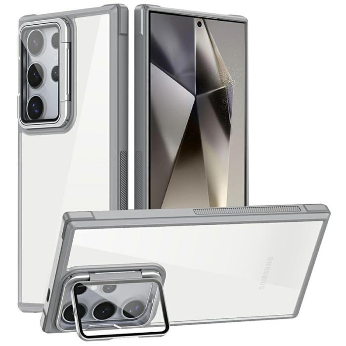 OEM - Mobilskal för Samsung Galaxy S26 Ultra PC + TPU med Kickstand - Grå