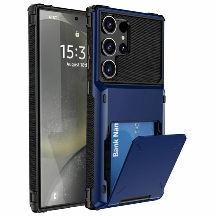 OEM - Mobilskal för Samsung Galaxy S26 Ultra PC + TPU med kortfack - Blå