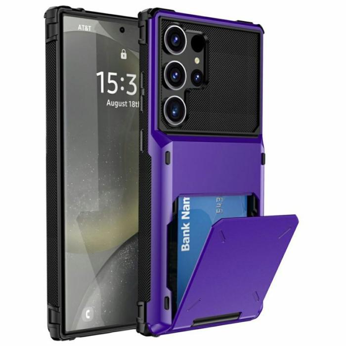 OEM - Mobilskal för Samsung Galaxy S26 Ultra PC + TPU med kortfack - Lila