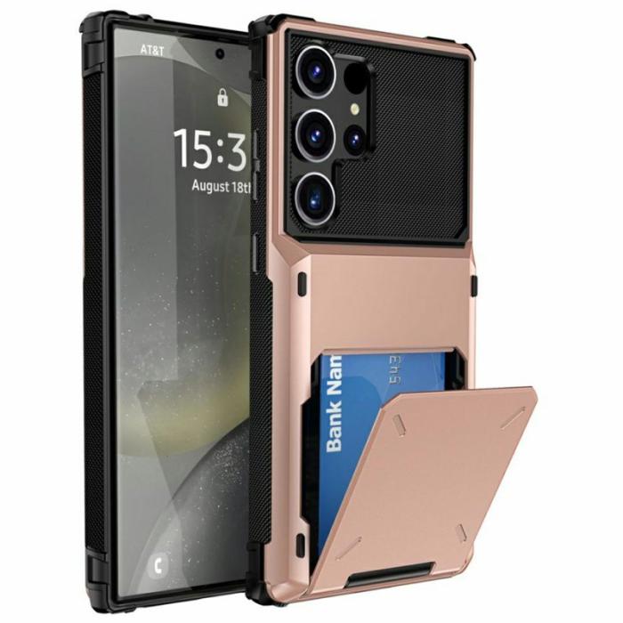 OEM - Mobilskal för Samsung Galaxy S26 Ultra PC + TPU med kortfack - Roséguld