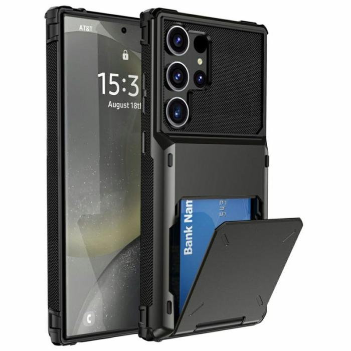 OEM - Mobilskal för Samsung Galaxy S26 Ultra PC + TPU med kortfack - Svart