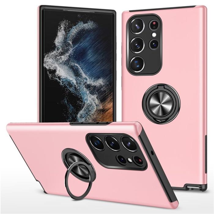 OEM - Mobilskal för Samsung Galaxy S26 Ultra PC + TPU med Ringhållare - Roséguld