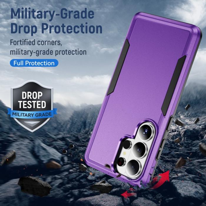 OEM - Mobilskal för Samsung Galaxy S26 Ultra PC + TPU Militärklass - Lila - Svart
