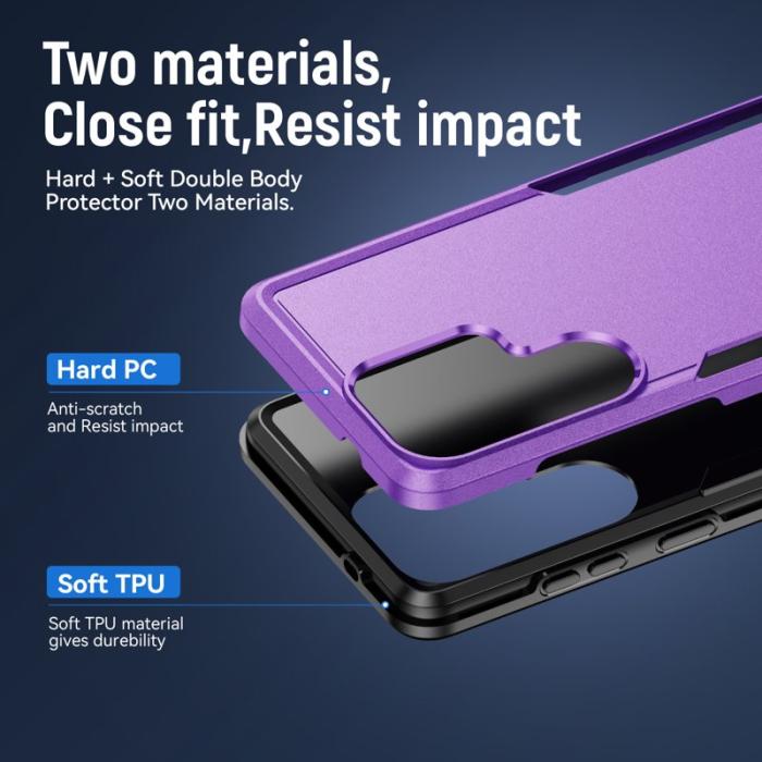 OEM - Mobilskal för Samsung Galaxy S26 Ultra PC + TPU Militärklass - Lila - Svart