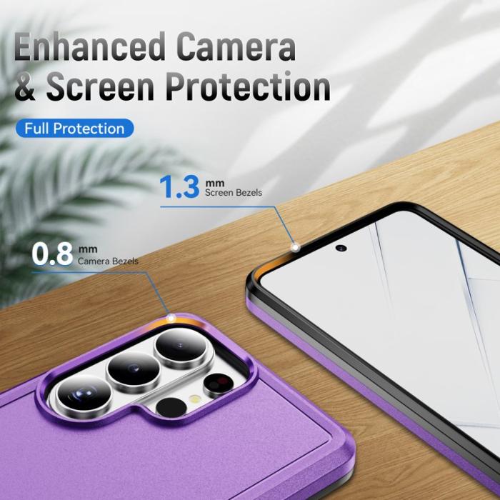 OEM - Mobilskal för Samsung Galaxy S26 Ultra PC + TPU Militärklass - Lila - Svart