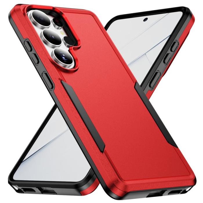 OEM - Mobilskal för Samsung Galaxy S26 Ultra PC + TPU Militärklass - Röd - Svart