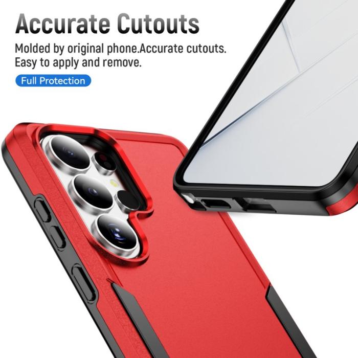 OEM - Mobilskal för Samsung Galaxy S26 Ultra PC + TPU Militärklass - Röd - Svart