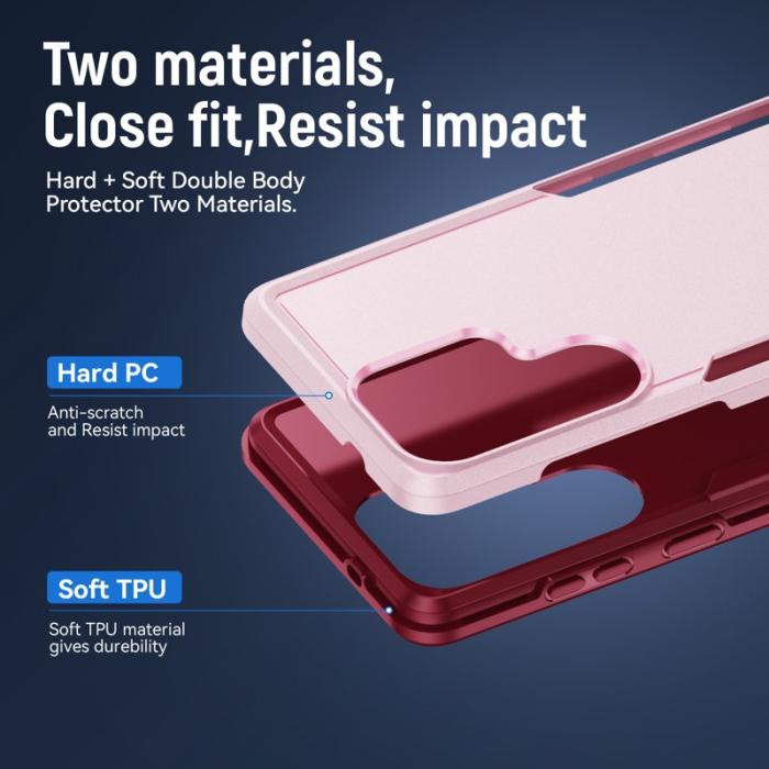 OEM - Mobilskal för Samsung Galaxy S26 Ultra PC + TPU Militärklass - Rosa