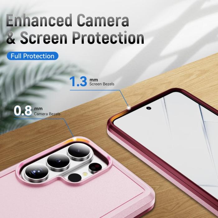 OEM - Mobilskal för Samsung Galaxy S26 Ultra PC + TPU Militärklass - Rosa