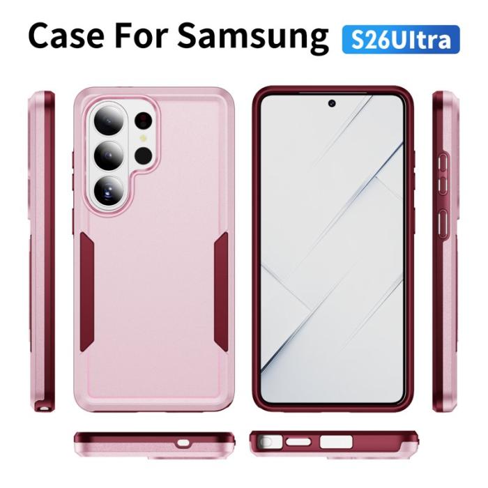 OEM - Mobilskal för Samsung Galaxy S26 Ultra PC + TPU Militärklass - Rosa