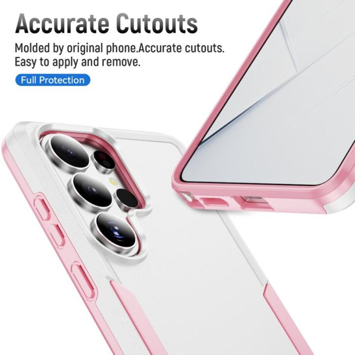 OEM - Mobilskal för Samsung Galaxy S26 Ultra PC + TPU Militärklass - Vit + Rosa