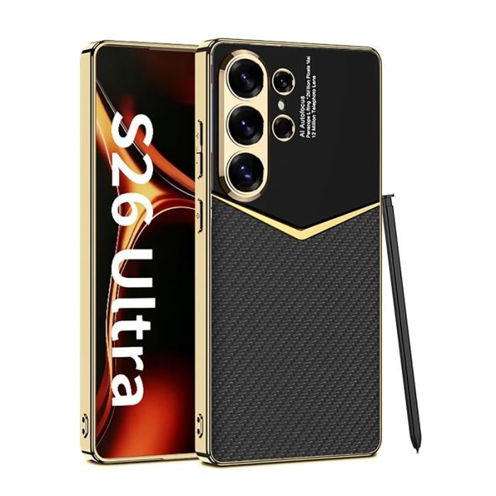 GKK - GKK Mobilskal för Samsung Galaxy S26 Ultra PU + PC + TPU - Kolfiber