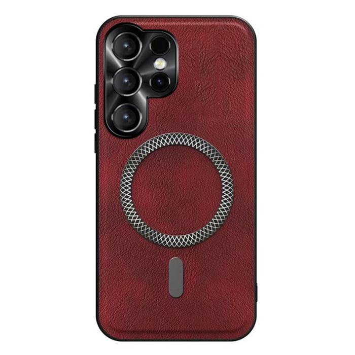 OEM - Mobilskal för Samsung Galaxy S26 Ultra PU + TPU - Vinröd