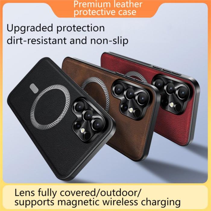 OEM - Mobilskal för Samsung Galaxy S26 Ultra PU + TPU - Vinröd