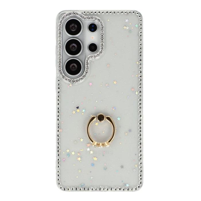 OEM - Mobilskal för Samsung Galaxy S26 Ultra Ring Kickstand TPU + PC - Glitterstjärnor