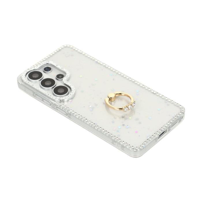 OEM - Mobilskal för Samsung Galaxy S26 Ultra Ring Kickstand TPU + PC - Glitterstjärnor