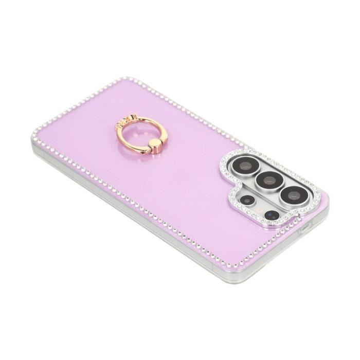 OEM - Mobilskal för Samsung Galaxy S26 Ultra Ring Kickstand TPU + PC - Glittrande Lila