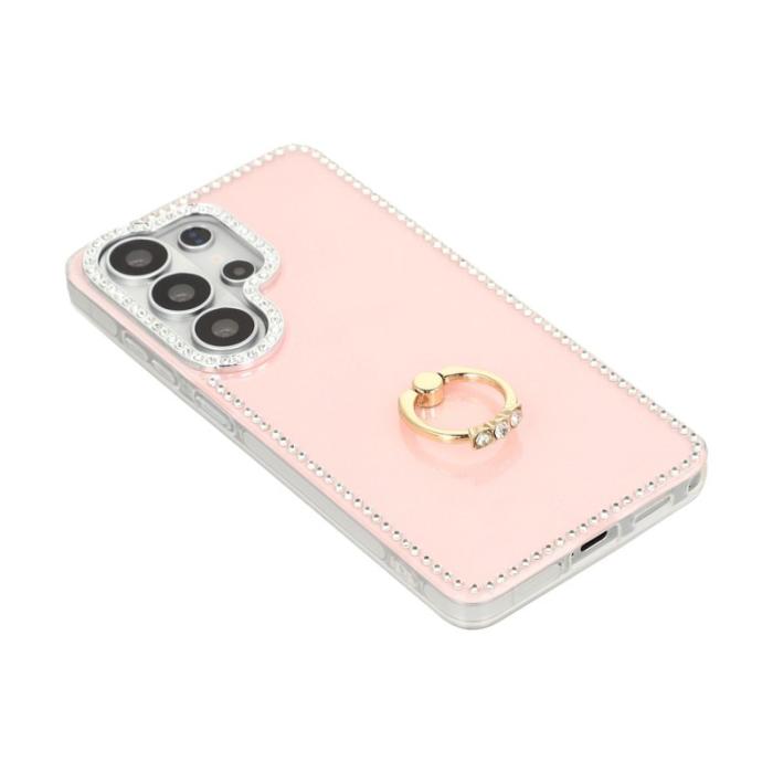 OEM - Mobilskal för Samsung Galaxy S26 Ultra Ring Kickstand Plast Glittrande Ljusrosa