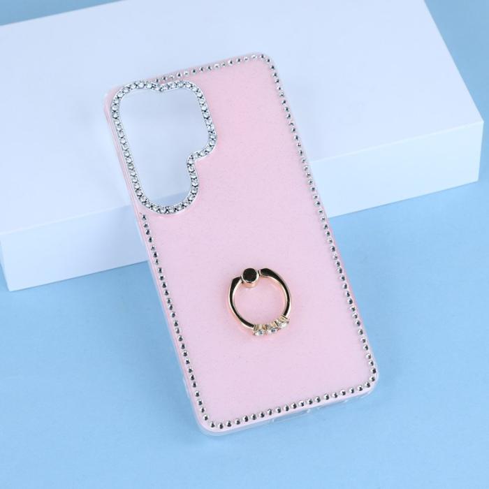 OEM - Mobilskal för Samsung Galaxy S26 Ultra Ring Kickstand Plast Glittrande Ljusrosa