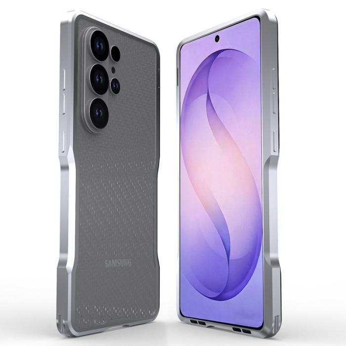Luphie - Luphie Mobilskal för Samsung Galaxy S26 Ultra Shockproof Metallram - Silver
