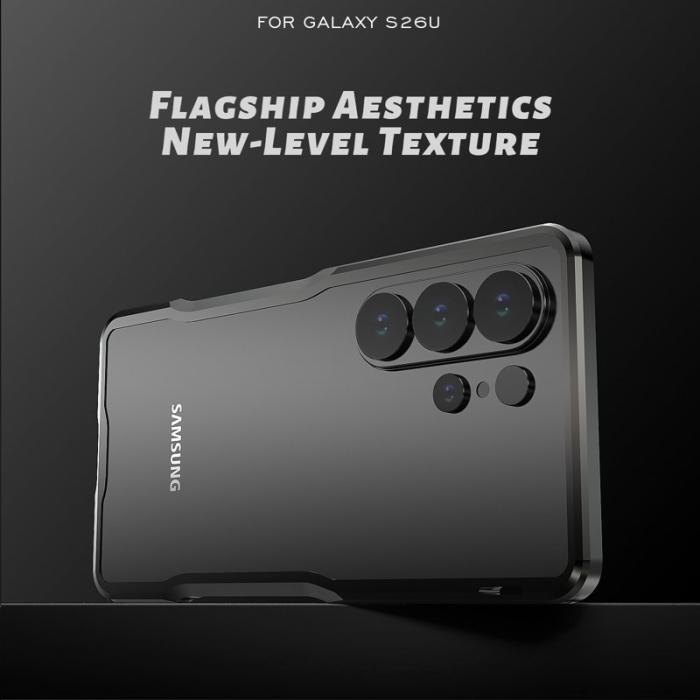 Luphie - Luphie Mobilskal för Samsung Galaxy S26 Ultra Shockproof Metallram - Silver