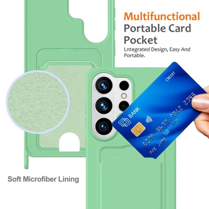 OEM - Mobilskal för Samsung Galaxy S26 Ultra Silikon med kortfack - Grön