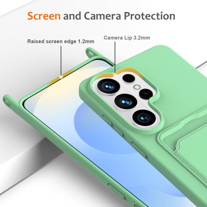 OEM - Mobilskal för Samsung Galaxy S26 Ultra Silikon med kortfack - Grön