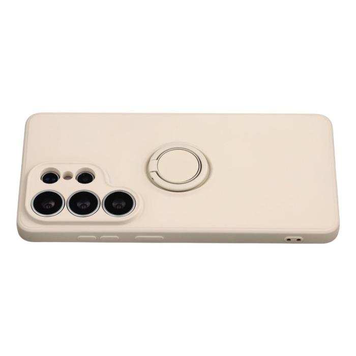 OEM - Mobilskal för Samsung Galaxy S26 Ultra Silikon med Ring Kickstand - Beige