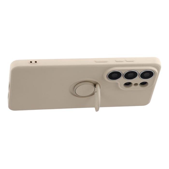 OEM - Mobilskal för Samsung Galaxy S26 Ultra Silikon med Ring Kickstand - Beige
