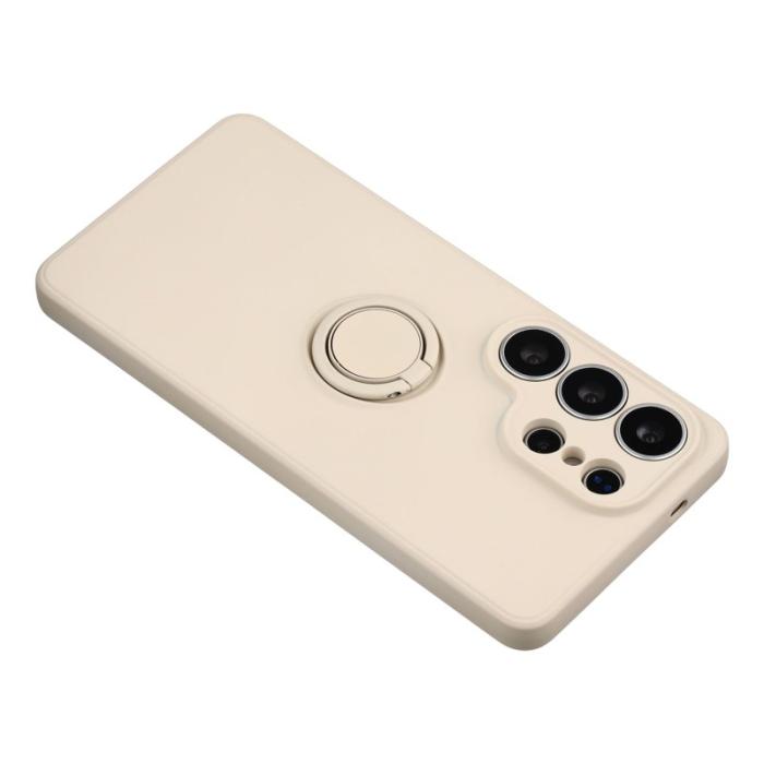 OEM - Mobilskal för Samsung Galaxy S26 Ultra Silikon med Ring Kickstand - Beige