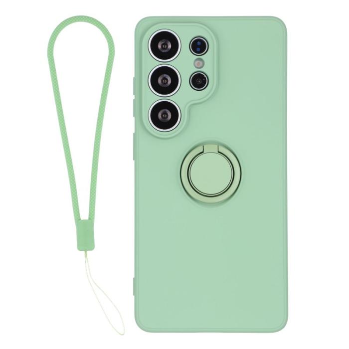 OEM - Mobilskal för Samsung Galaxy S26 Ultra Silikon med Ring Kickstand - Grön