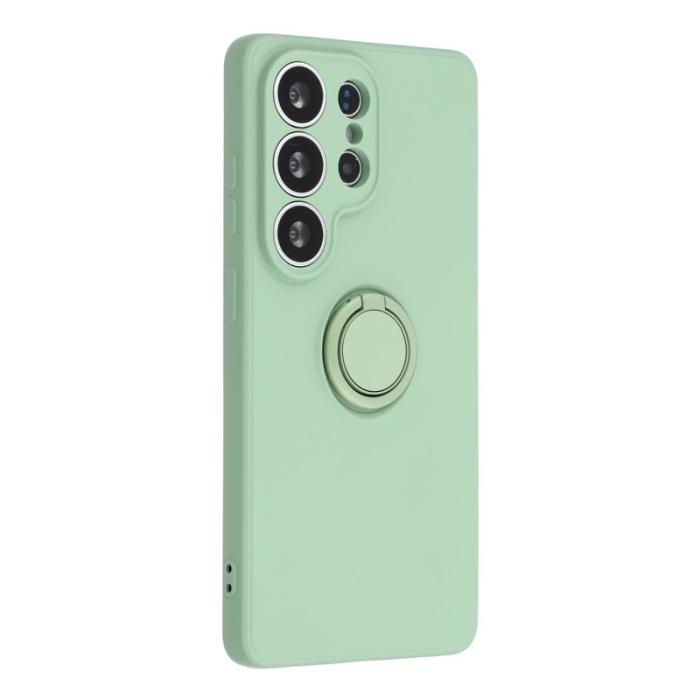 OEM - Mobilskal för Samsung Galaxy S26 Ultra Silikon med Ring Kickstand - Grön