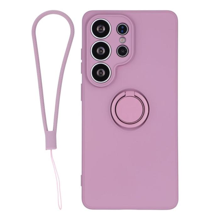 OEM - Mobilskal för Samsung Galaxy S26 Ultra Silikon med Ring Kickstand - Lila